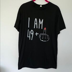 Black 50th T-Shirt with Bold Print